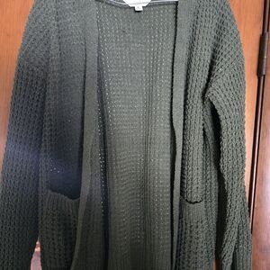 Time and Tru Medium Olive  Green Women's Cardigan